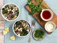 Feta Fried Rice with Purple Sprouting Broccoli