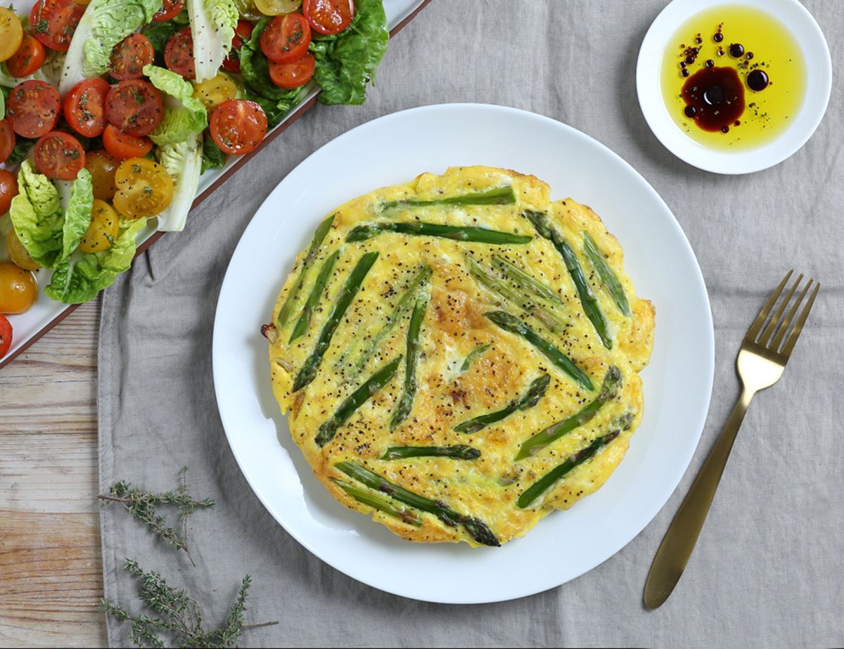 Speedy Asparagus & Cheddar Frittata Recipe | Abel & Cole