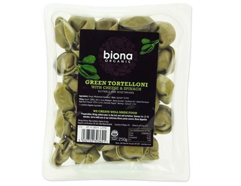 Green Tortelloni with Cheese & Spinach, Biona (250g)