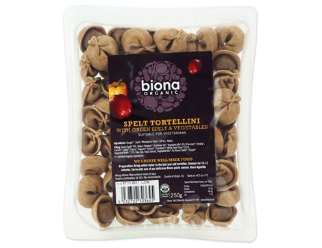 Spelt Tortellini with Green Spelt & Vegetables, Biona (250g)