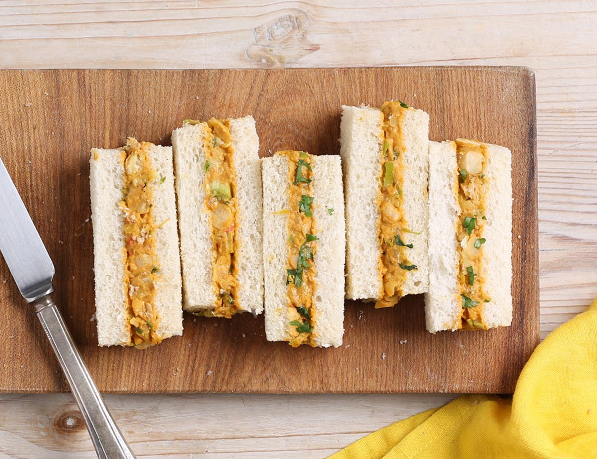 Coronation Chickpea Finger Sandwiches