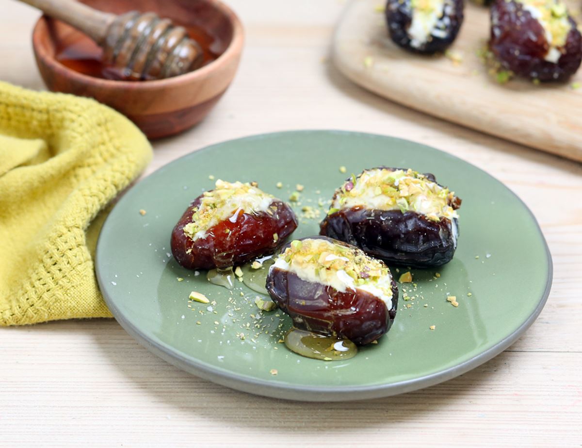 Goat's Cheese & Pistachio Stuffed Dates