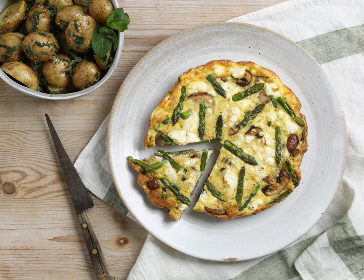 Asparagus & Feta Frittata with Herby Potatoes