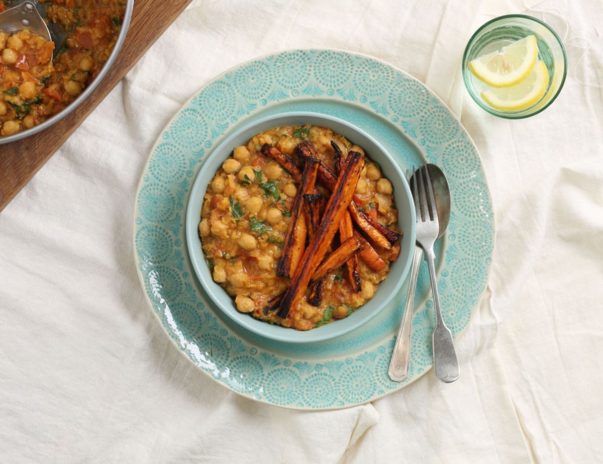 Chickpea & Lentil Dal with Roast Tikka Carrots