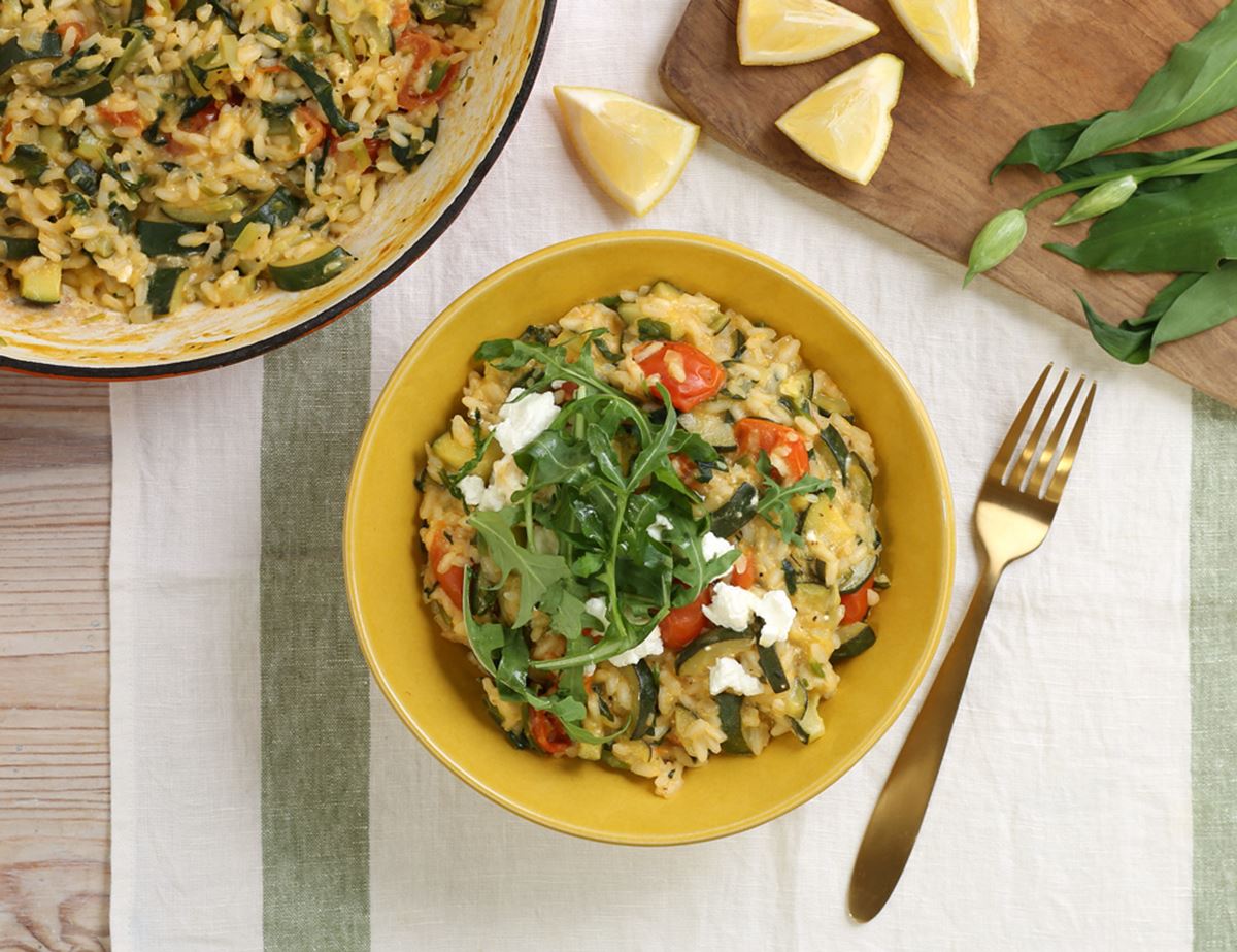 Courgette, Goat's Cheese & Wild Garlic Risotto