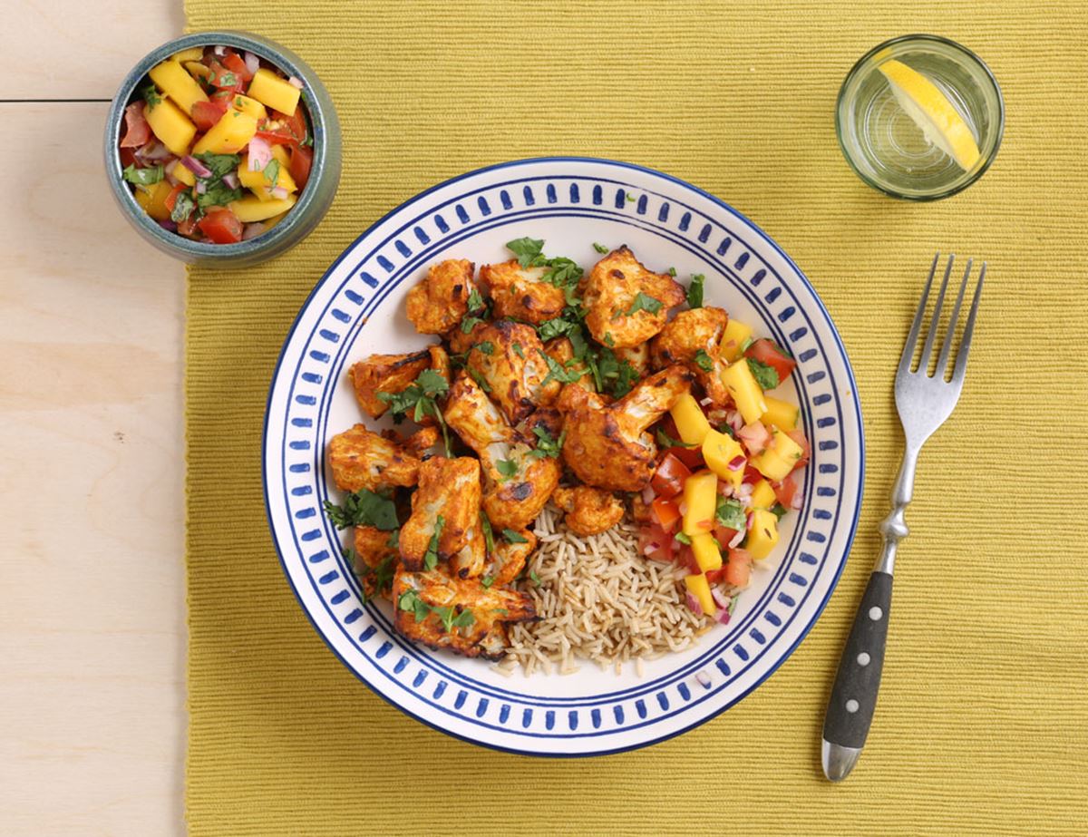 Tandoori Cauliflower with Mango Salsa