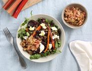 Goat's Cheese, Roast Beets & Pickled Rhubarb Grain Bowls