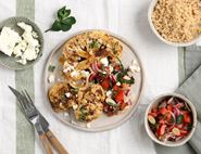 Roast Cauliflower Steaks with Feta & Almond Salsa