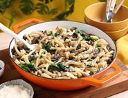 Pancetta, Mushroom & Spinach Strozzapreti