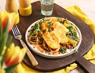 Honey Glazed Halloumi, Orange & Lentil Salad