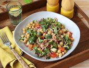 Chickpea Salad with Lime & Peanut Butter Dressing