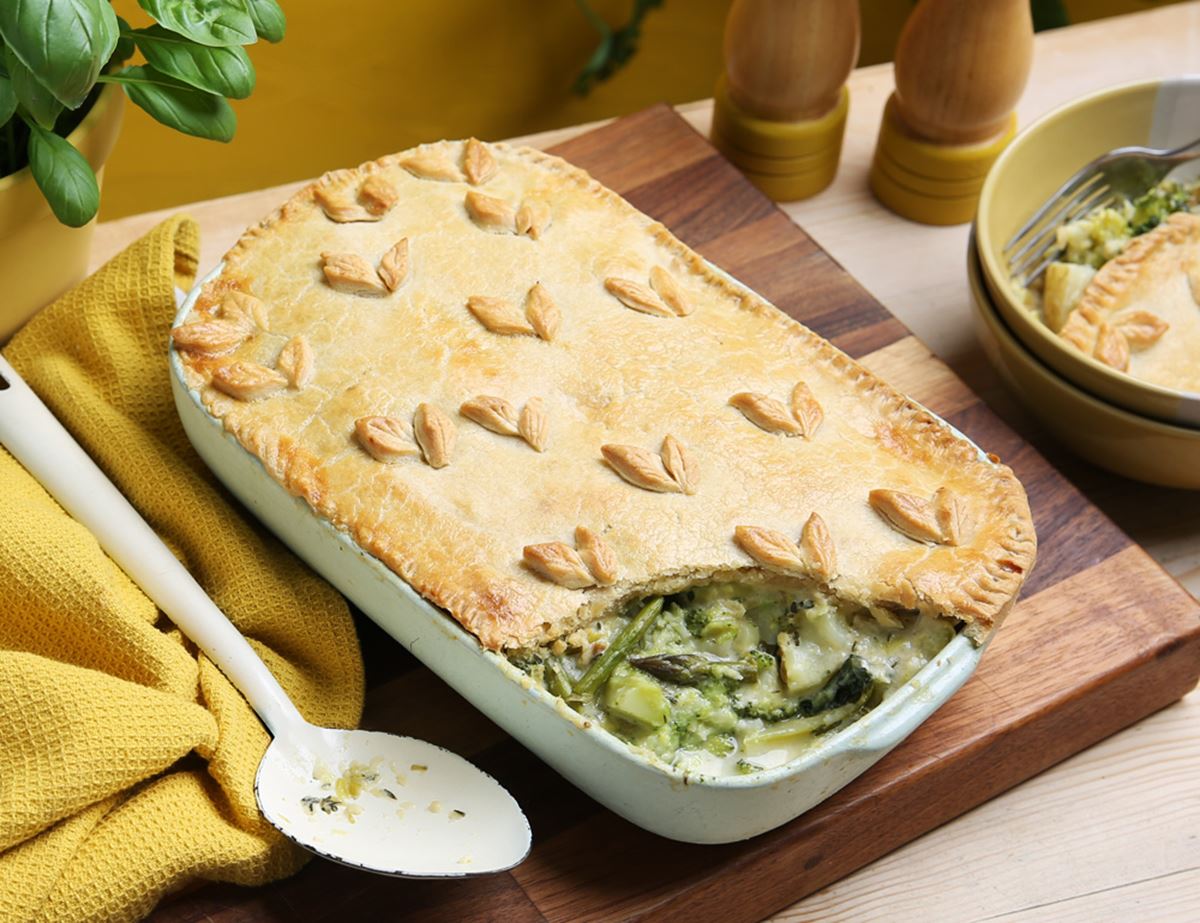 Spring Vegetable & Cheddar Pie