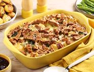 Cheesy Leek, Cauliflower & Broccoli Gratin