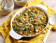 Aubergine Pilaf with Tahini Sauce