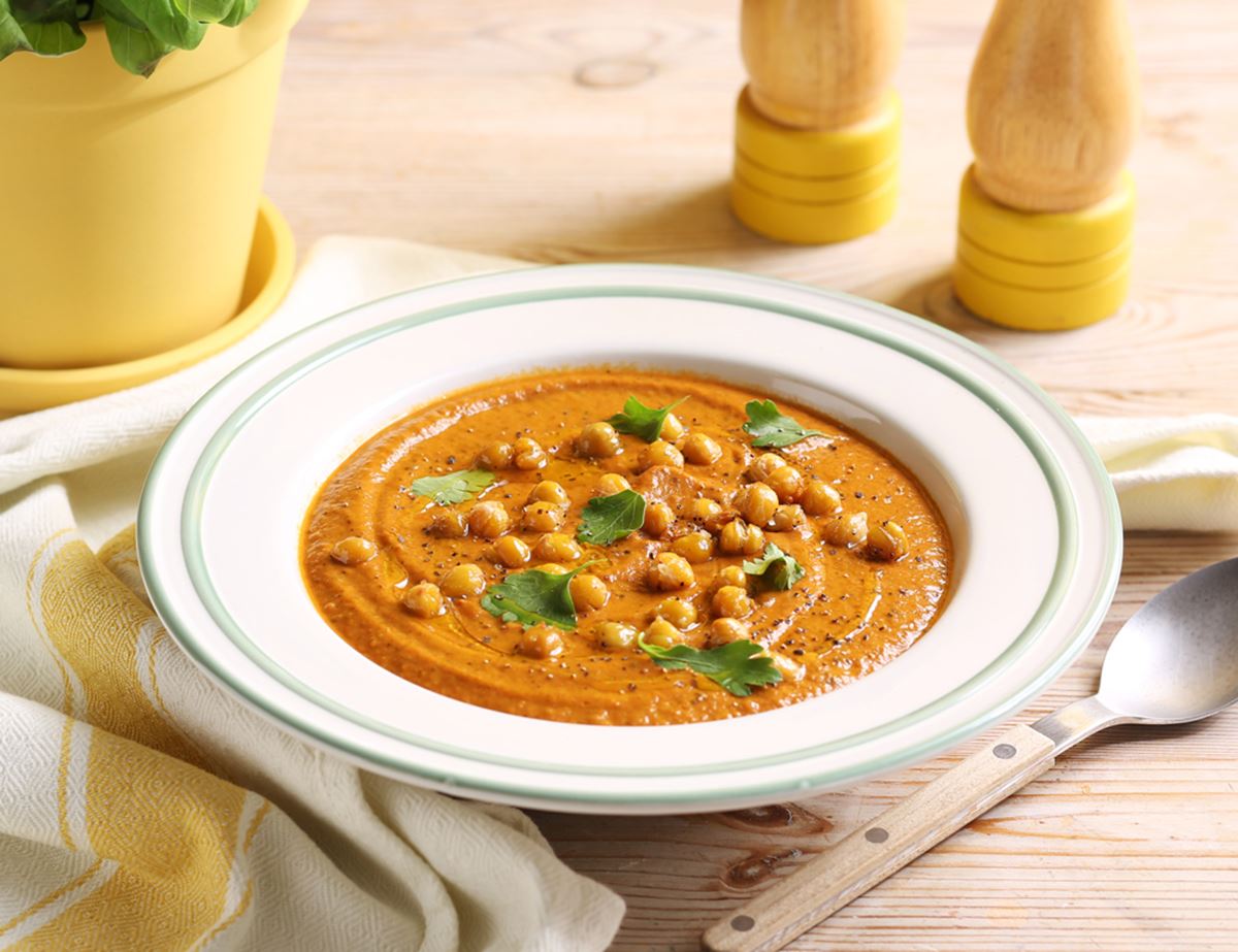 Roast Aubergine, Coconut & Chickpea Soup