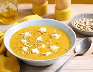 Spiced Carrot & Butternut Soup with Goat's Cheese