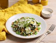 Broad Bean, Avocado & Quinoa Salad with Tahini Dressing