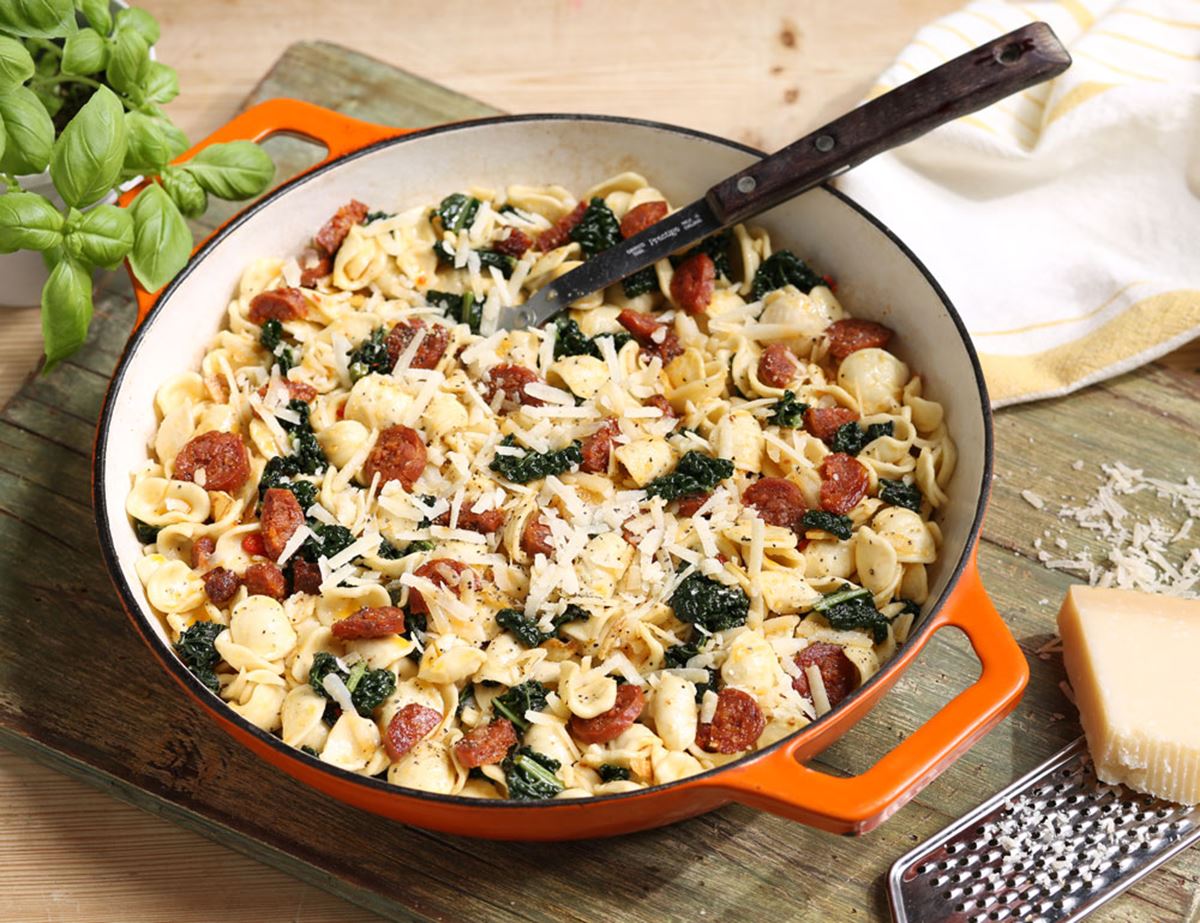 Orecchiette with Chorizo & Winter Greens