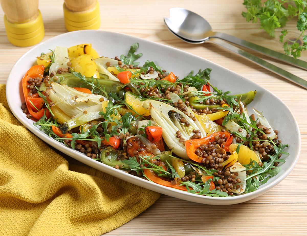 Roast Pepper, Fennel & Lentil Salad