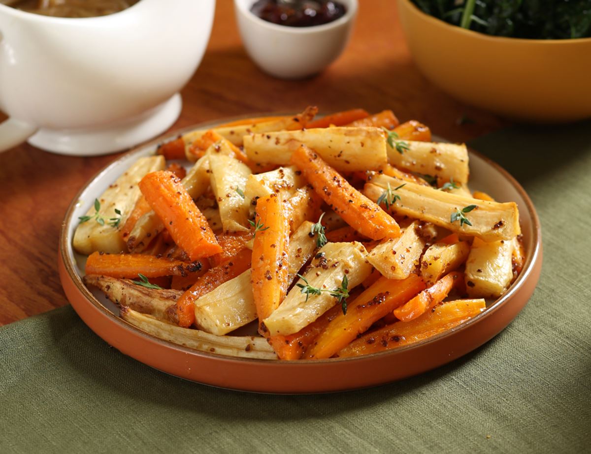Agave & Thyme Roasted Parsnips & Carrots