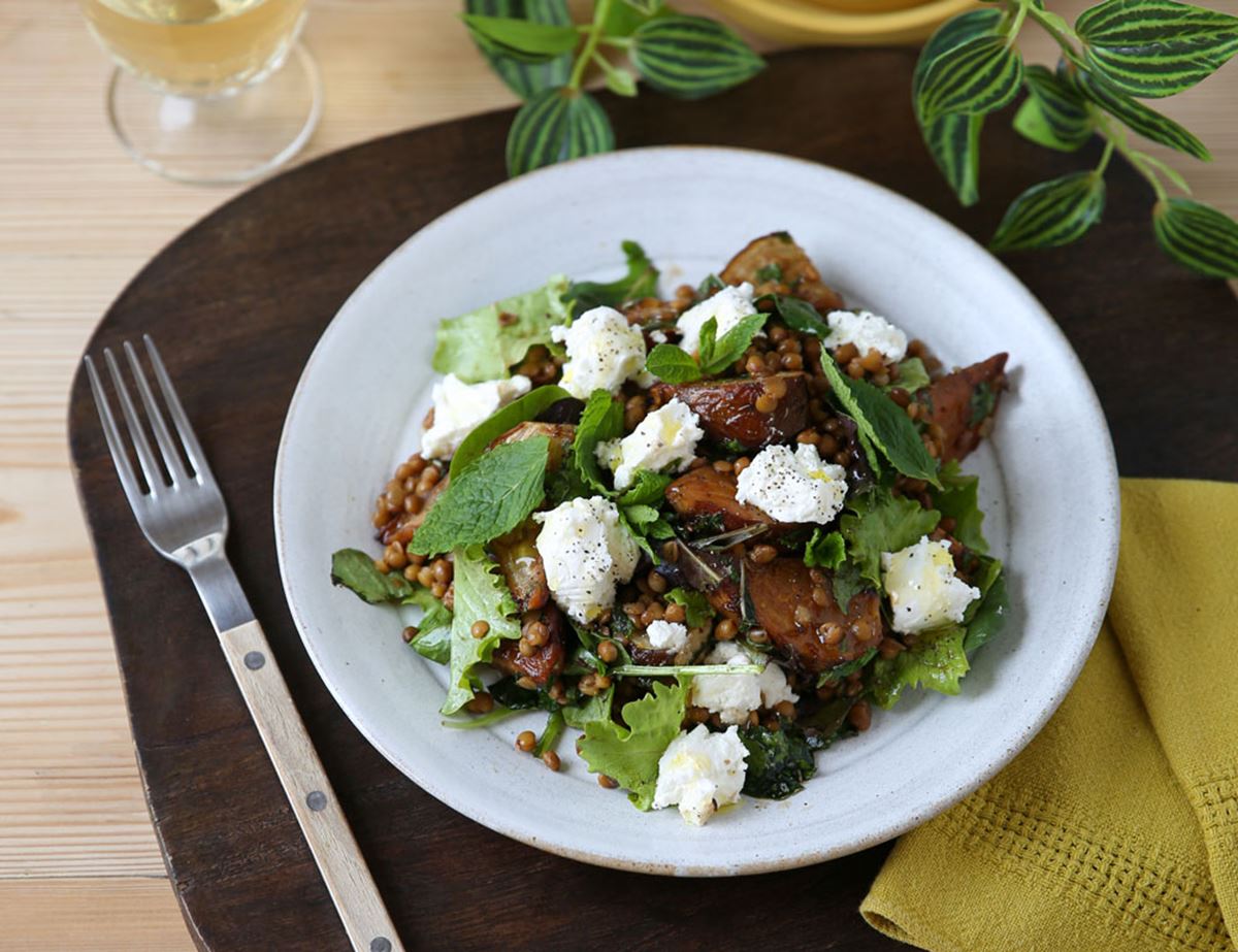 Roast Beetroot, Lentil & Goat's Cheese Salad