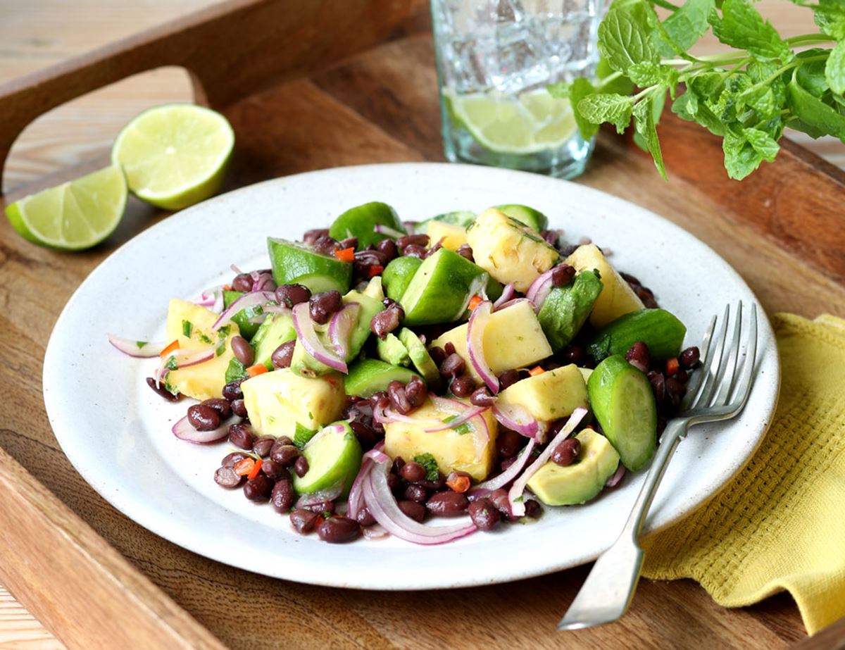 Pineapple & Black Bean Mojito Salad
