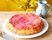 Rhubarb & Custard Upside Down Cake