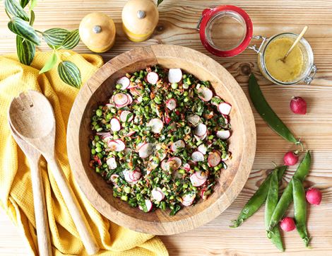 Crispy Orzo & Asparagus Salad with Lemon, Thyme & Honey Vinaigrette
