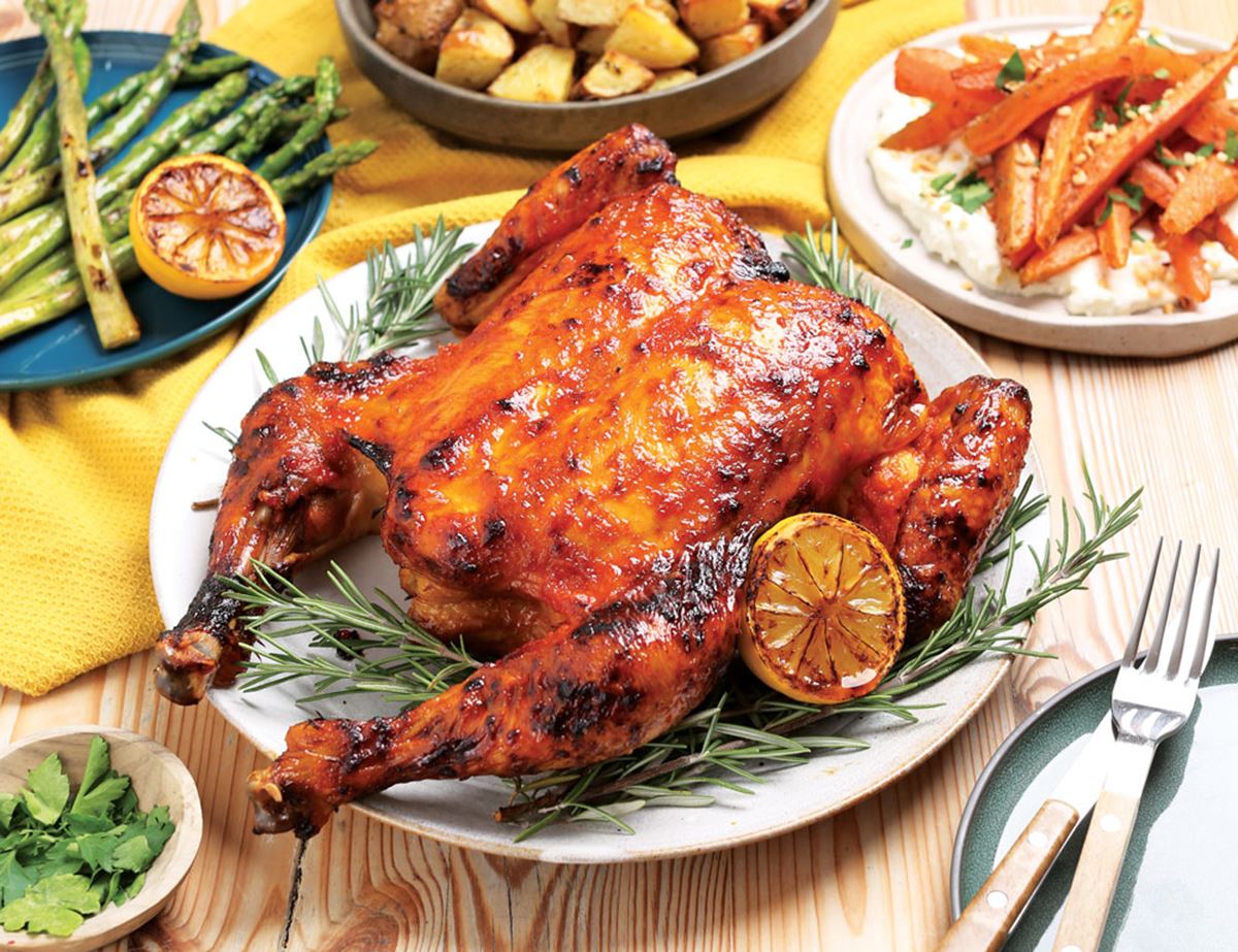 Harissa & Honey Roast Spatchcock Chicken