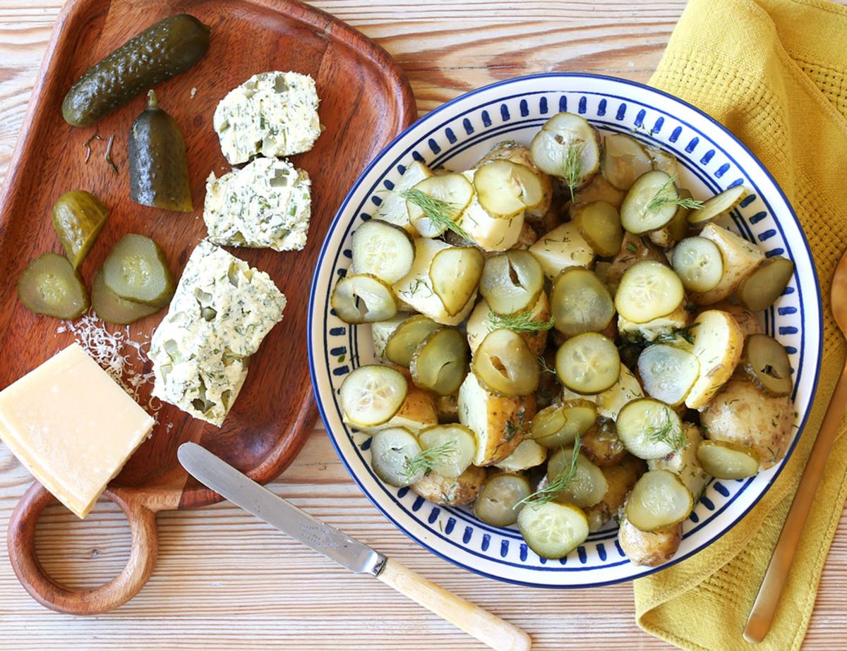 Jersey Royals with Cheese & Pickle Butter