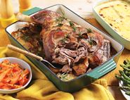 Slow Roasted Rosemary Lamb with Boulangère Potatoes