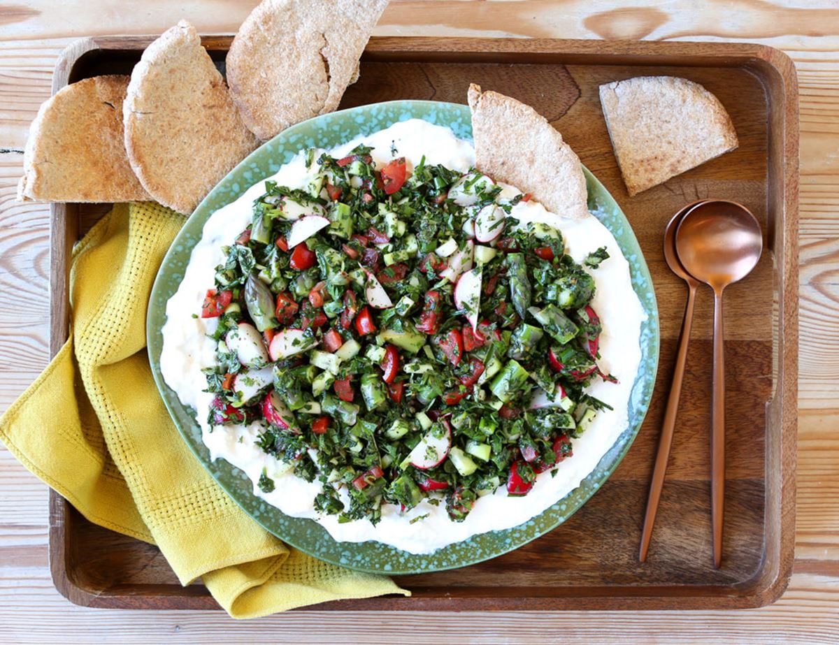 Summer Herb Salad with Burrata