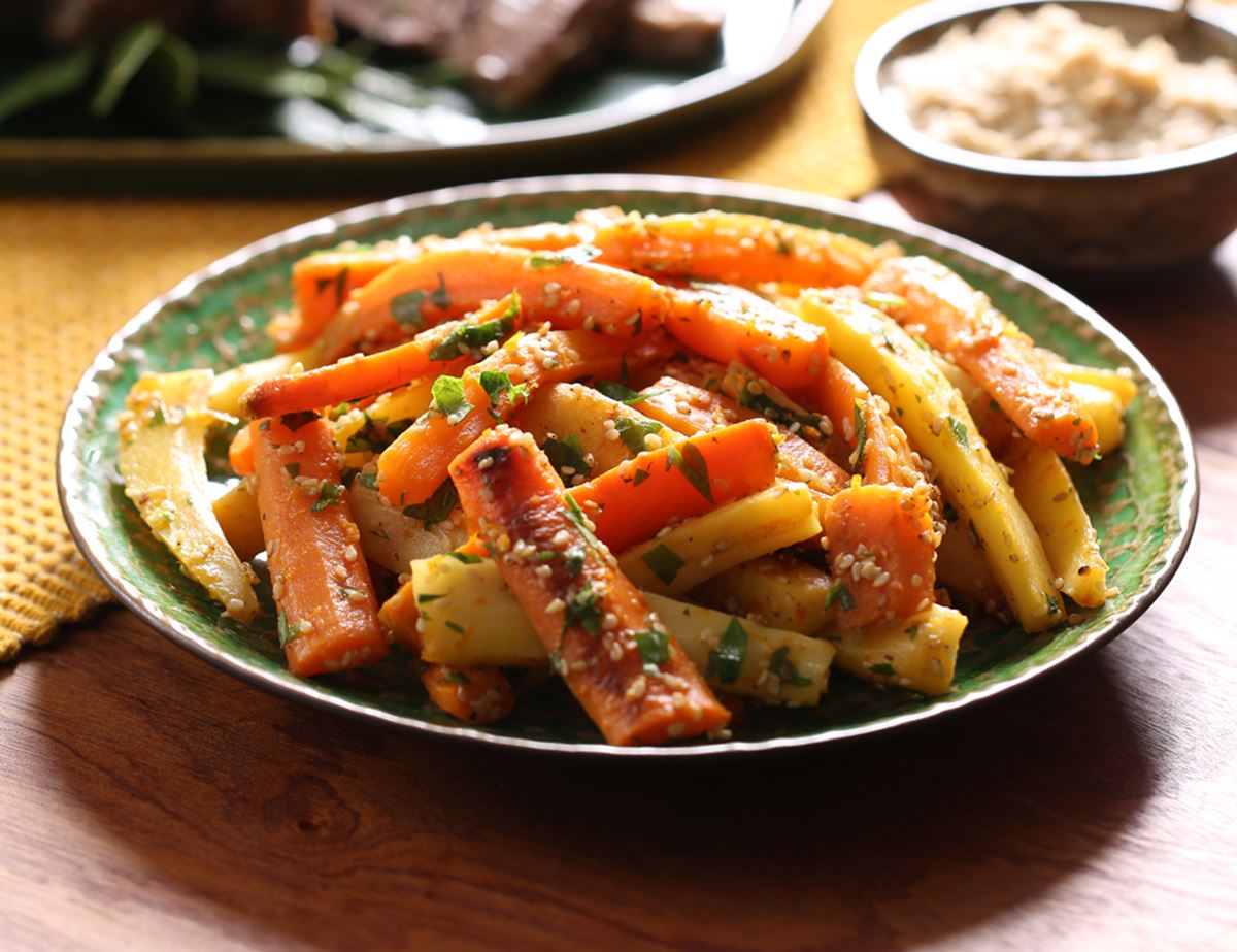 Clementine Braised Carrots & Parsnips