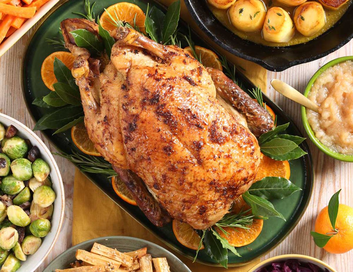 Clementine Roast Duck with Spiced Apple Sauce