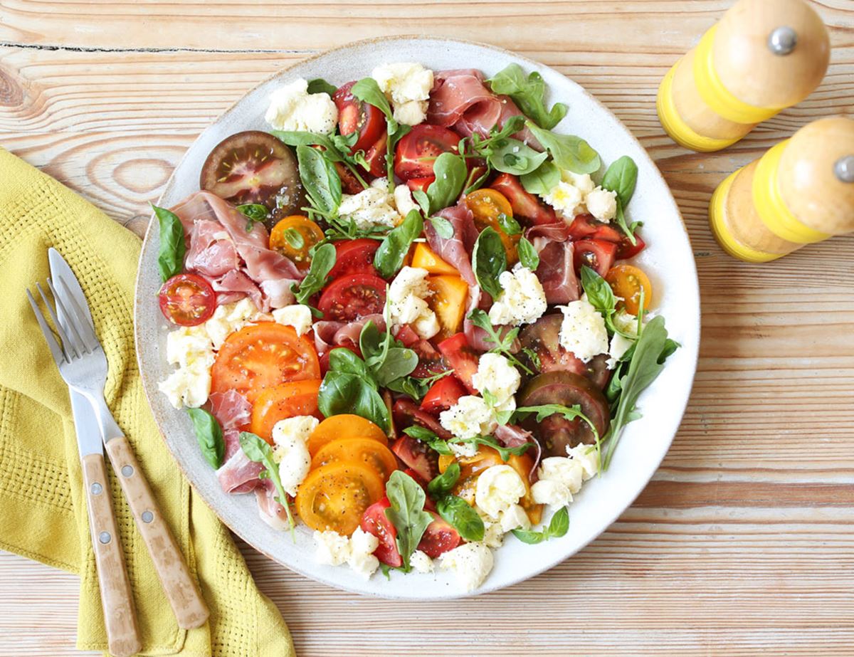 Prosciutto, Heirloom Tomato & Mozzarella Caprese