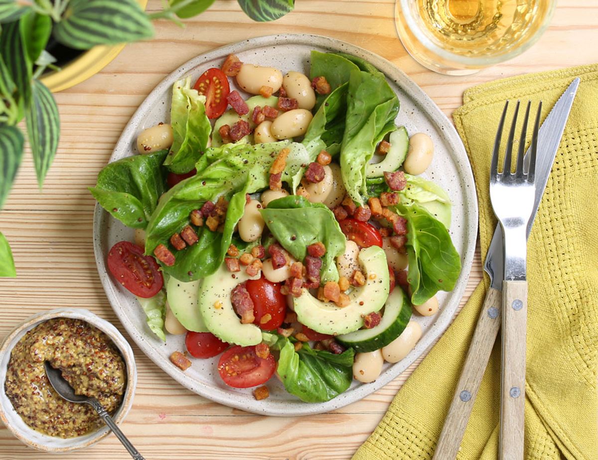 Crispy Pancetta, Avocado & Tomato Chopped Salad