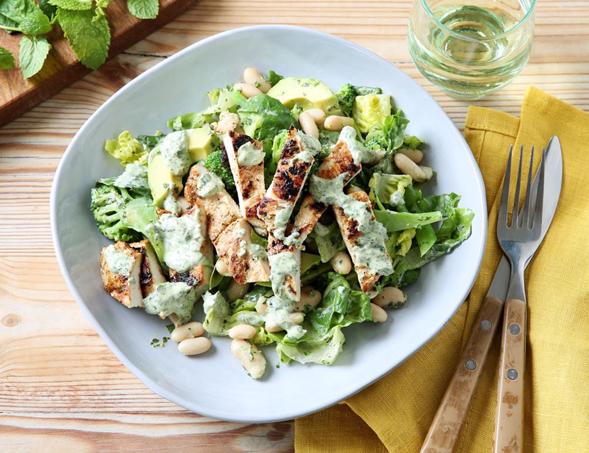 Chicken & Avocado Salad with Green Goddess Dressing