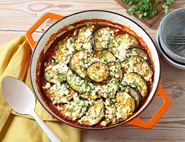 Golden Aubergine, Feta & Chickpea Bake