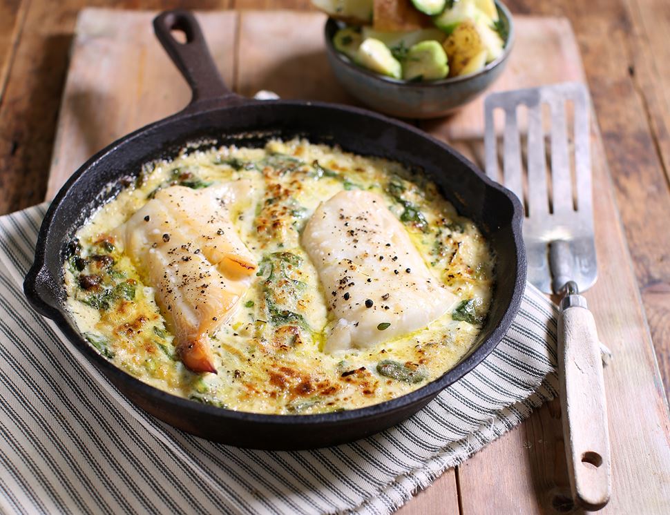 Smoked Haddock with Creamy Spinach, Leek & Cheddar | Abel & Cole