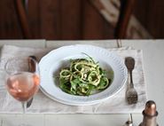 Courgette Pasta with Almond Pesto & Rocket
