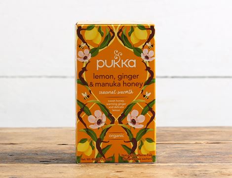 lemon ginger & manuka honey tea pukka