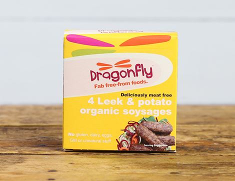 Leek & Potato Soysages, Organic, Dragonfly (4 pack, 200g)