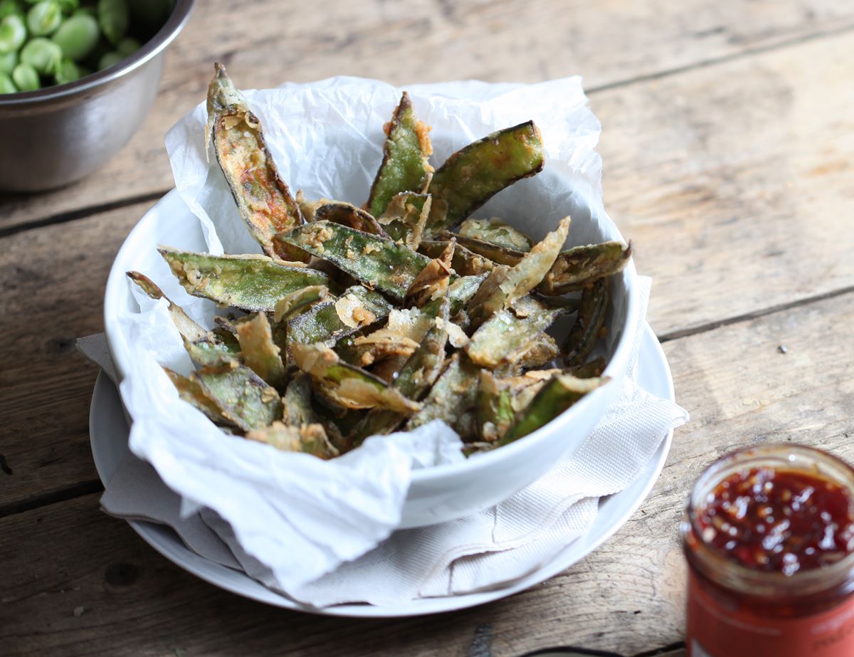 Broad Bean Pod Fritters