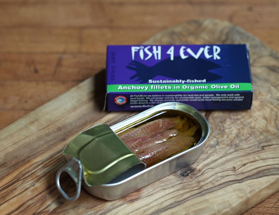 Anchovy Fillets in Organic Olive Oil, Fish 4 Ever (48g)