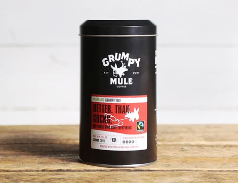 Grumpy Yule Christmas Coffee Tin, Organic, Grumpy Mule (250g)