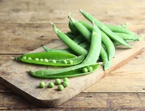 organic garden peas opened