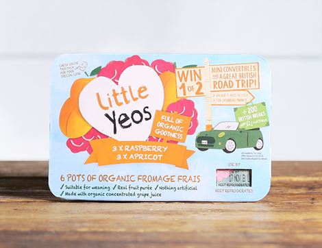 Raspberry & Apricot Fromage Frais, Organic, Little Yeos (6 x 45g)