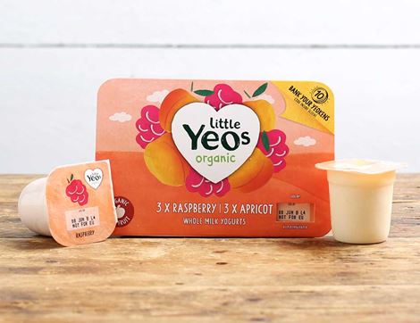 Raspberry & Apricot Fromage Frais, Organic, Little Yeos (6 x 45g)