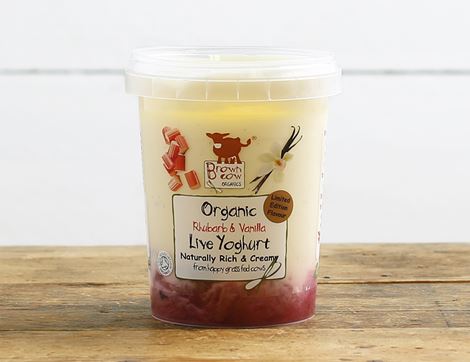 Limited Edition Rhubarb & Vanilla Yogurt, Organic, Brown Cow Organics (450g)