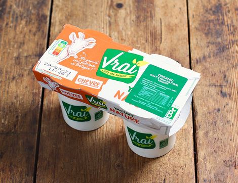 Natural Goats' Milk Yogurt, Organic, Vrai (2 x 125g)